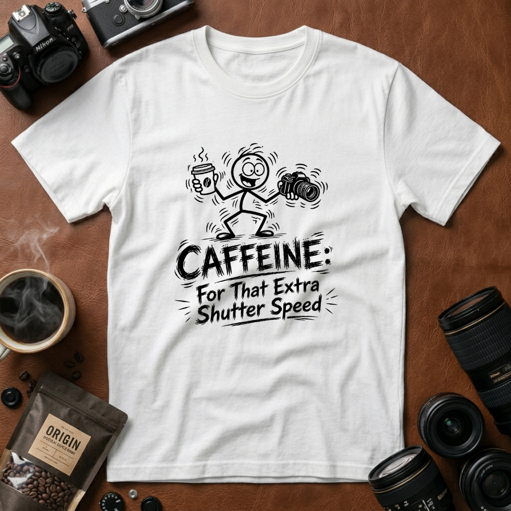 Caffeine For That Extra Shutter Speed T-Shirt (Variation B)