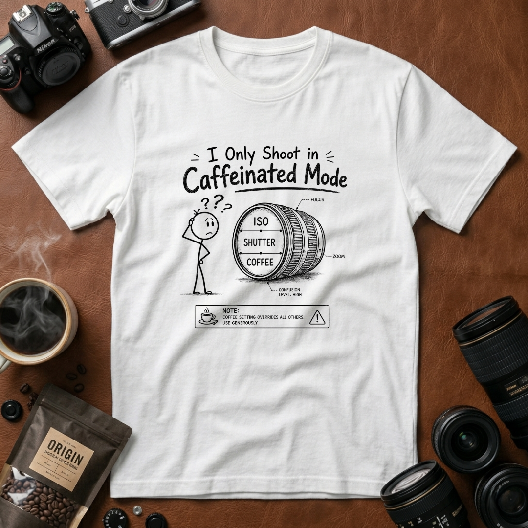 I Only Shoot in Caffeinated Mode T-Shirt (Variation B)