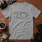 Camera & Mug Line Art T-Shirt