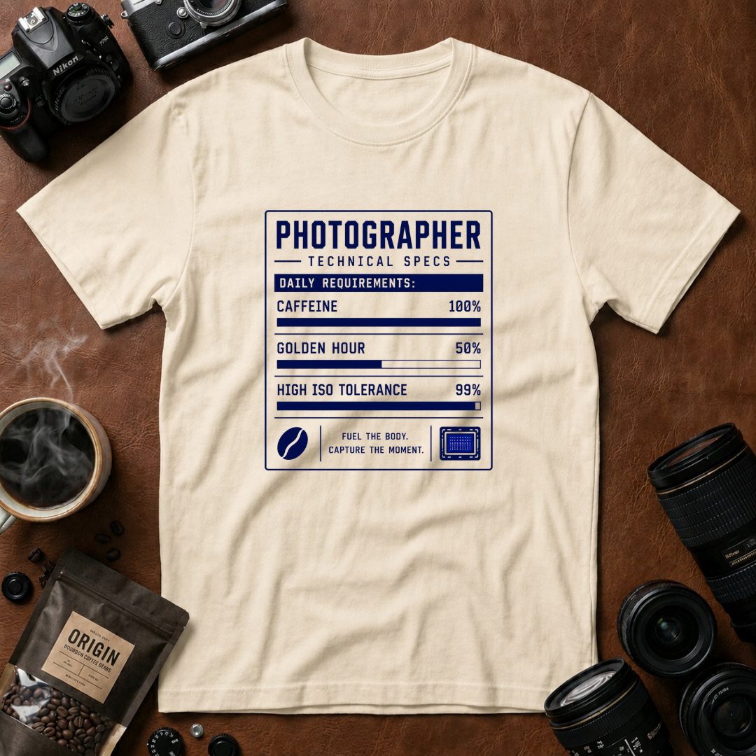 Photographer Nutritional Label T-Shirt