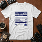 Photographer Nutritional Label T-Shirt