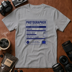 Photographer Nutritional Label T-Shirt