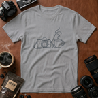 Camera & Cup Line Art T-Shirt