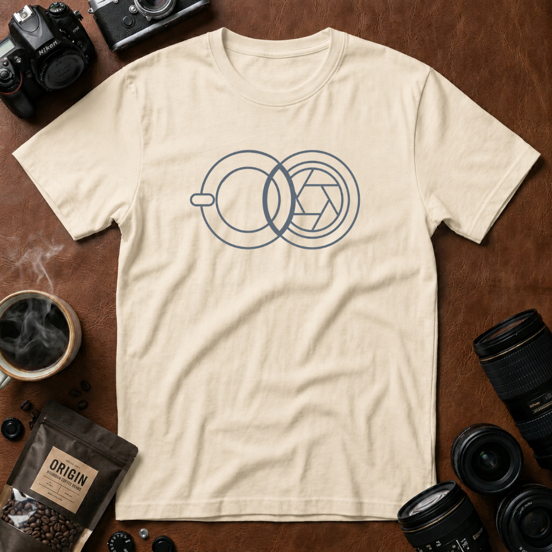 Geometric Cup & Lens Line T-Shirt