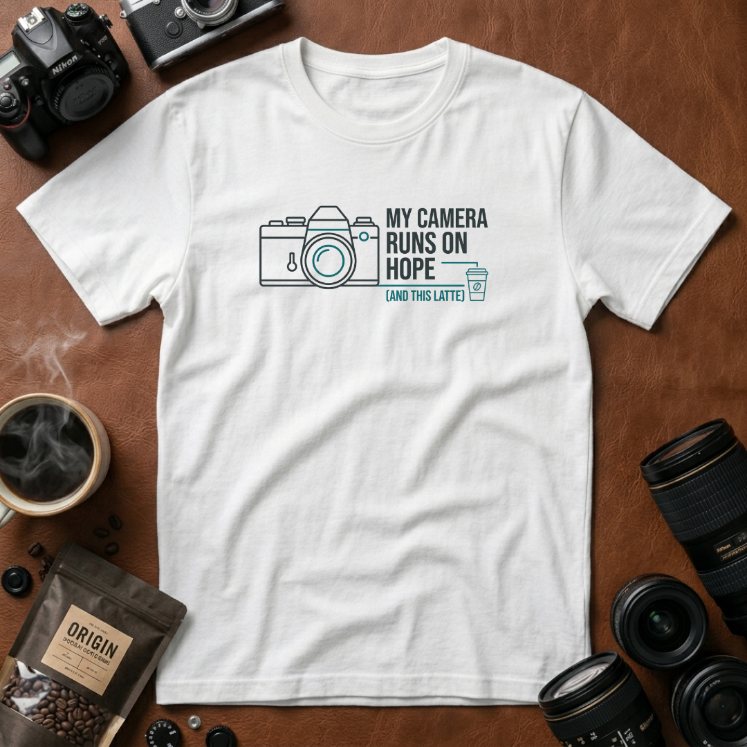 My Camera Runs on Hope & Latte T-Shirt
