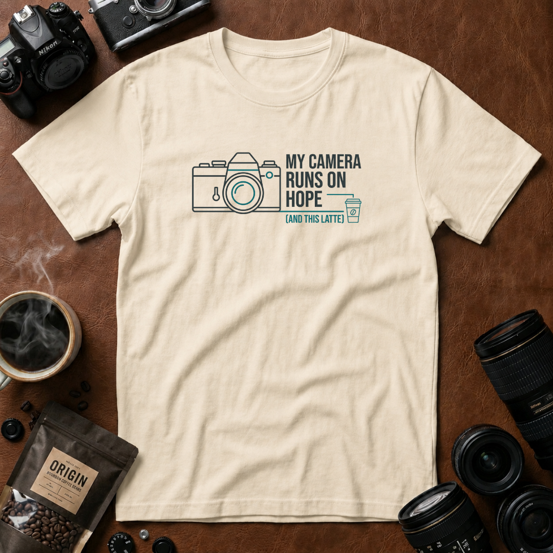 My Camera Runs on Hope & Latte T-Shirt
