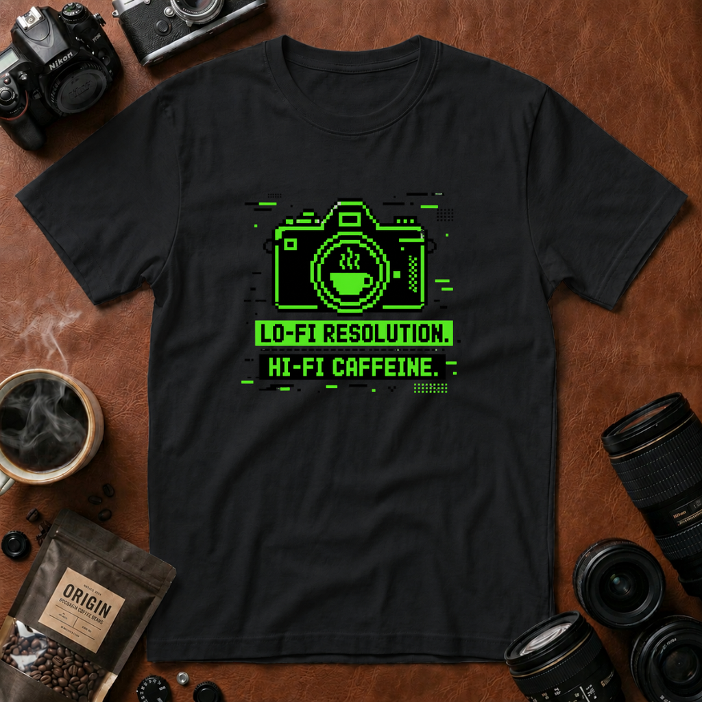 Lo-fi Resolution Hi-Fi Caffeine T-shirt
