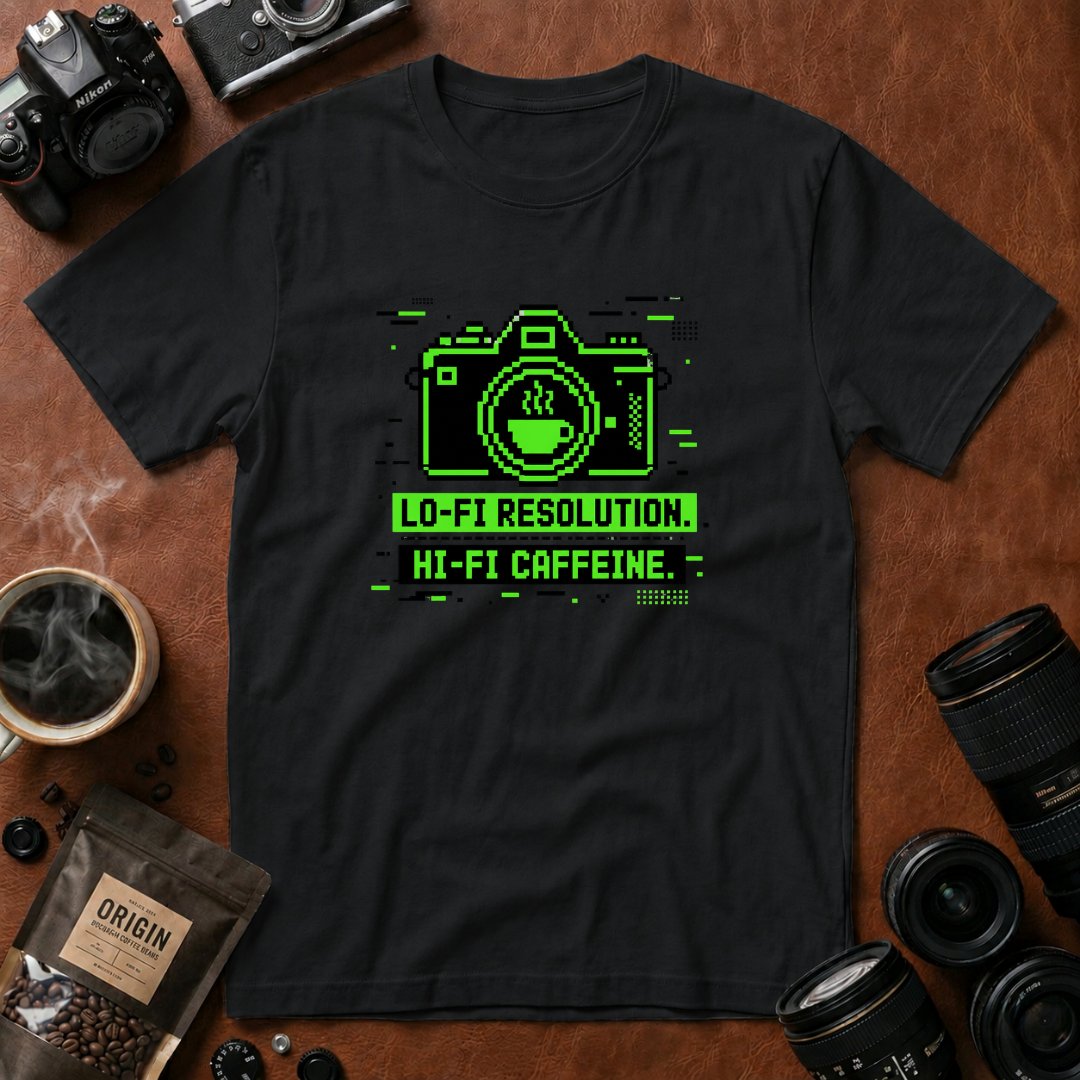 Lo-fi Resolution Hi-Fi Caffeine T-shirt