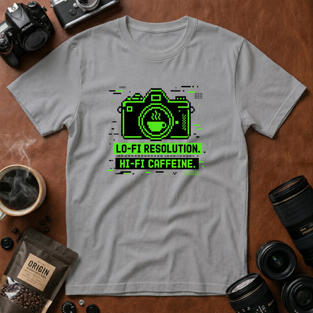 Lo-fi Resolution Hi-Fi Caffeine T-shirt