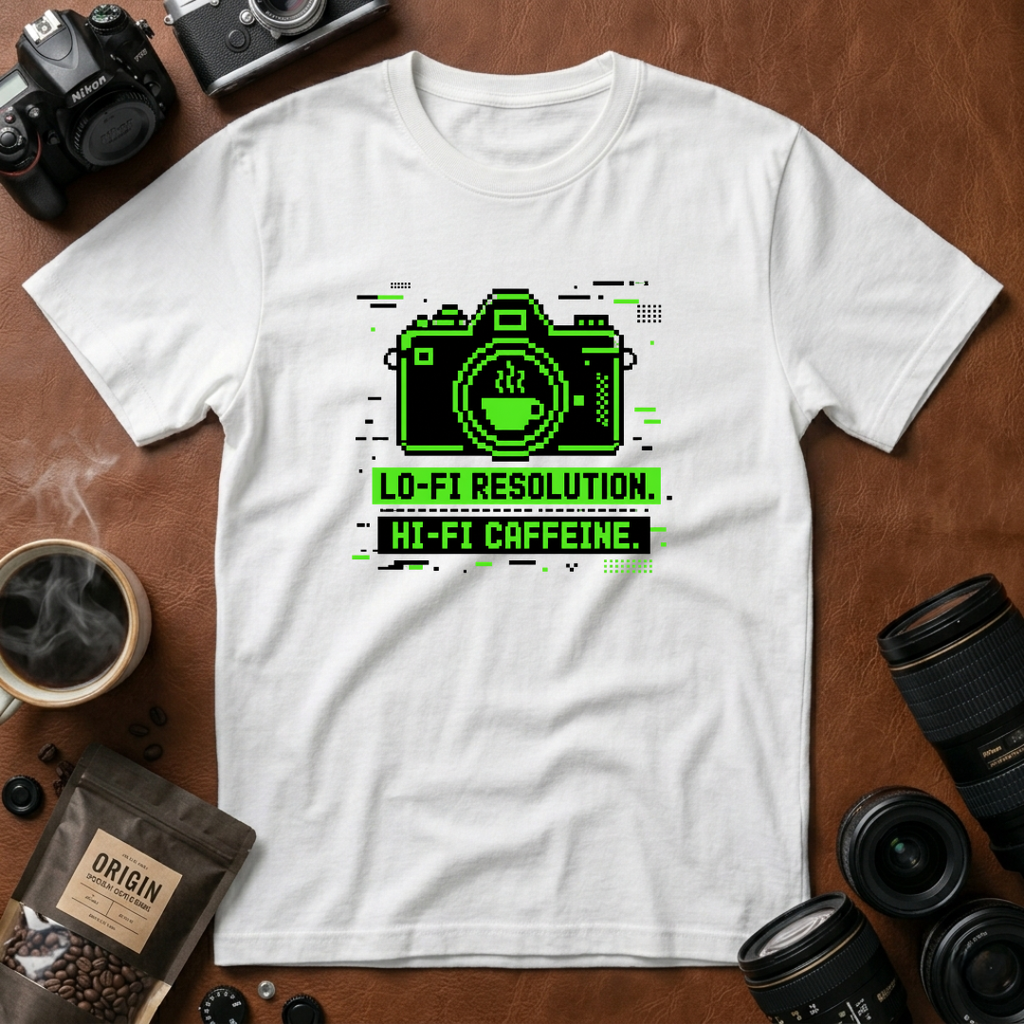 Lo-fi Resolution Hi-Fi Caffeine T-shirt