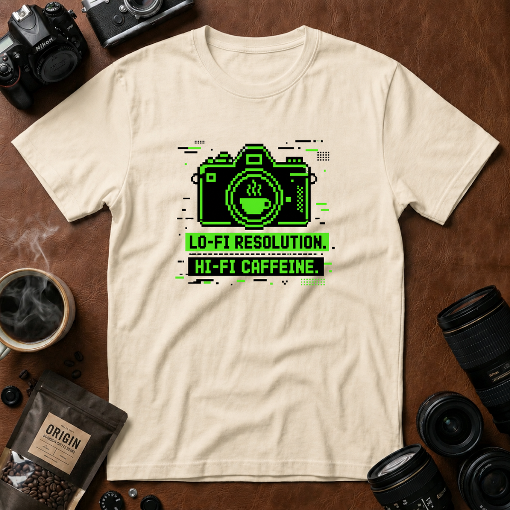 Lo-fi Resolution Hi-Fi Caffeine T-shirt