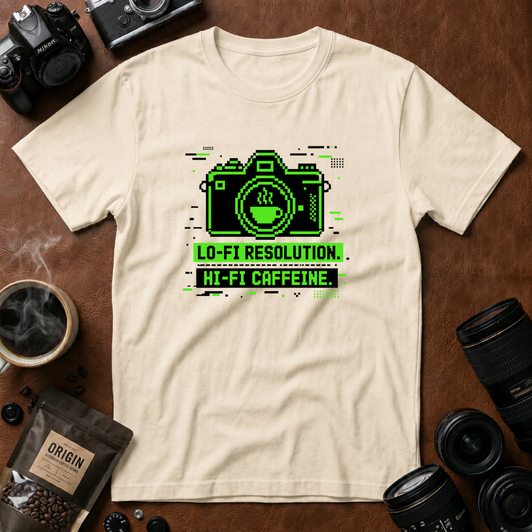 Lo-fi Resolution Hi-Fi Caffeine T-shirt