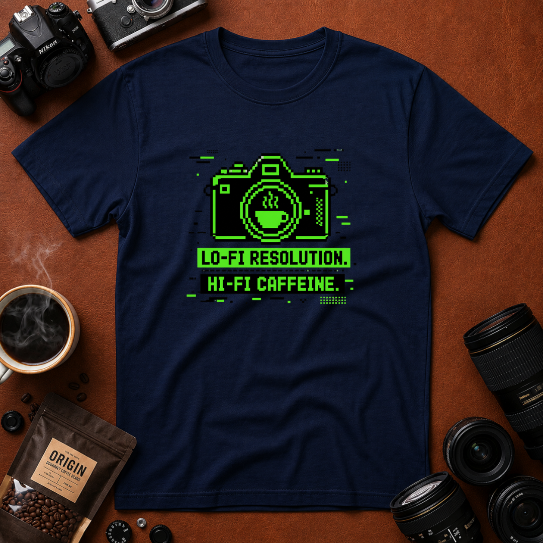 Lo-fi Resolution Hi-Fi Caffeine T-shirt