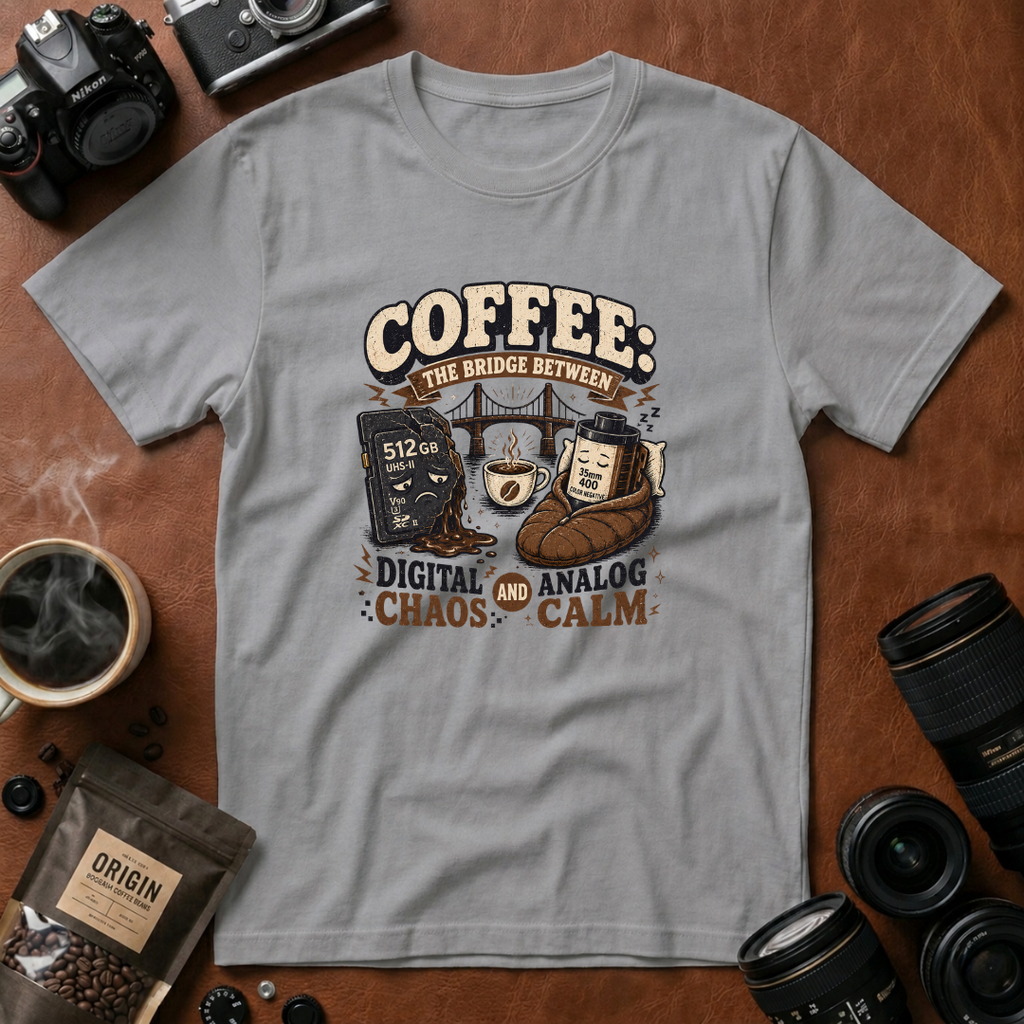 Coffee The Bridge Between Digital Chaos and Analog Calm T-shirt