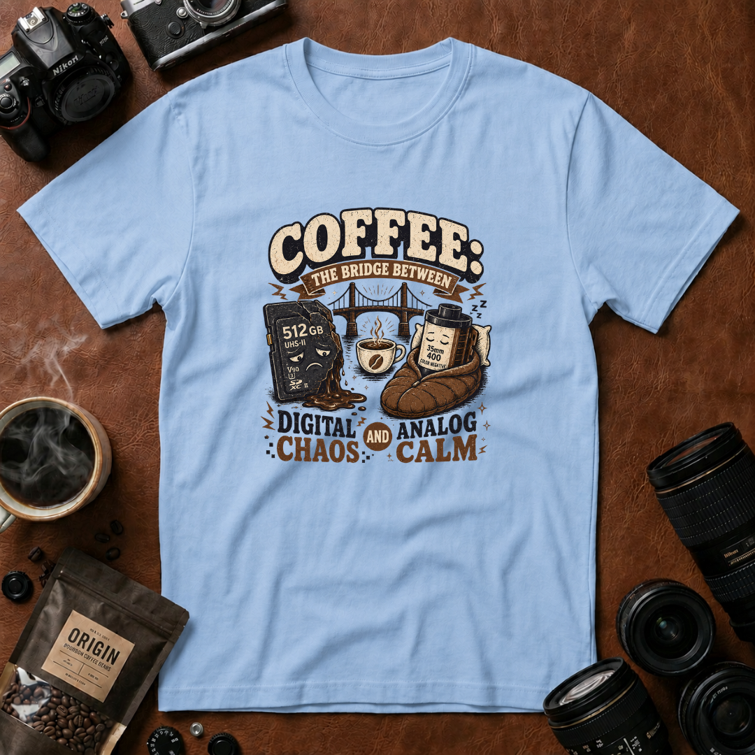Coffee The Bridge Between Digital Chaos and Analog Calm T-shirt