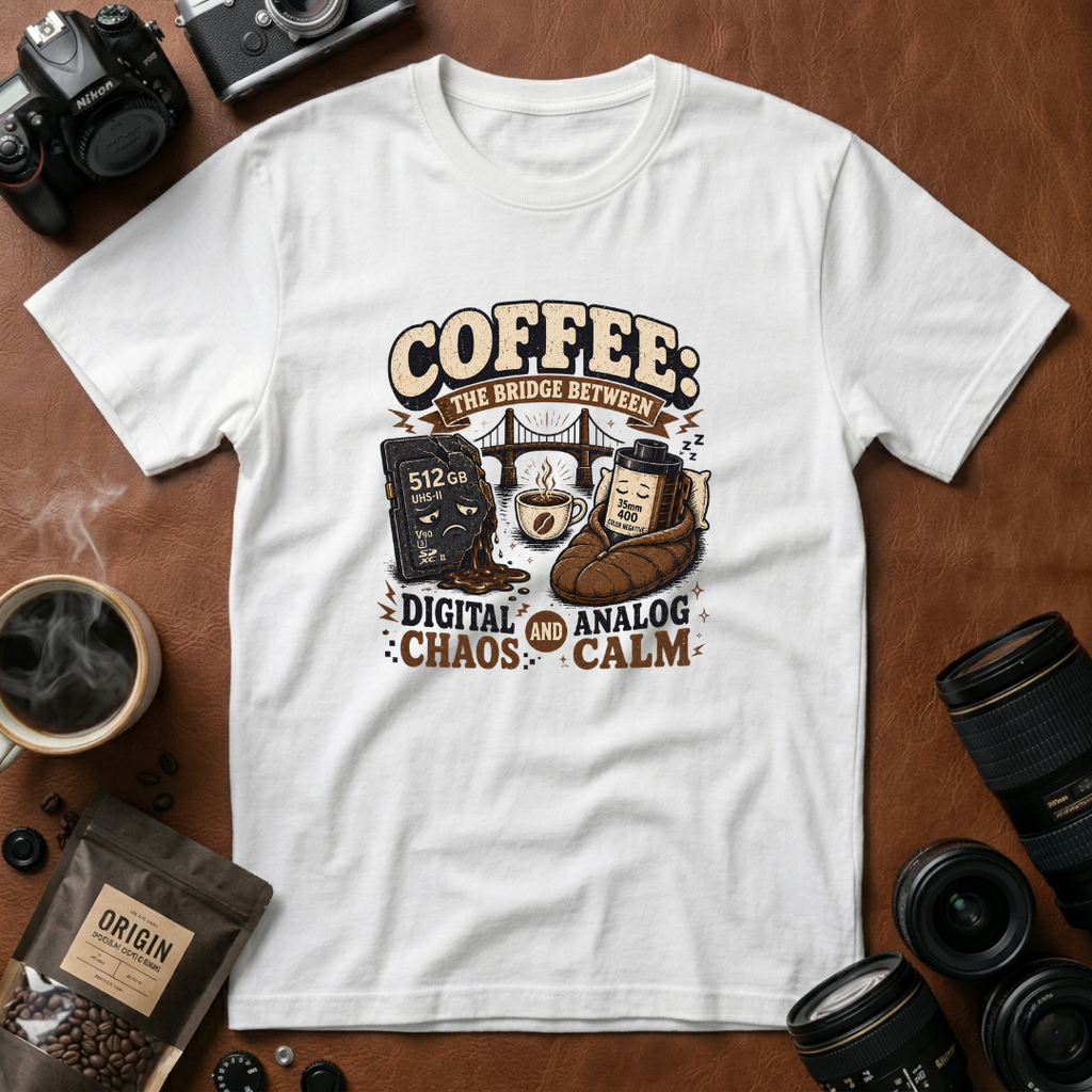 Coffee The Bridge Between Digital Chaos and Analog Calm T-shirt