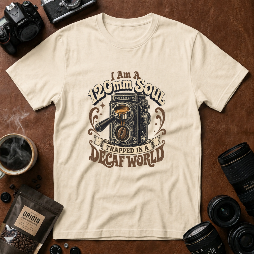 I Am A 120mm Soul Trapped In A Decaf World T-shirt