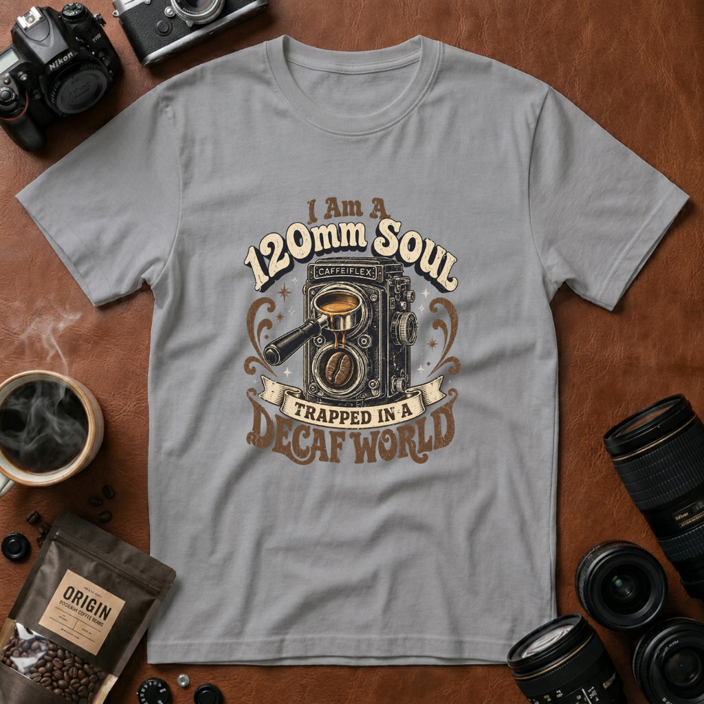 I Am A 120mm Soul Trapped In A Decaf World T-shirt
