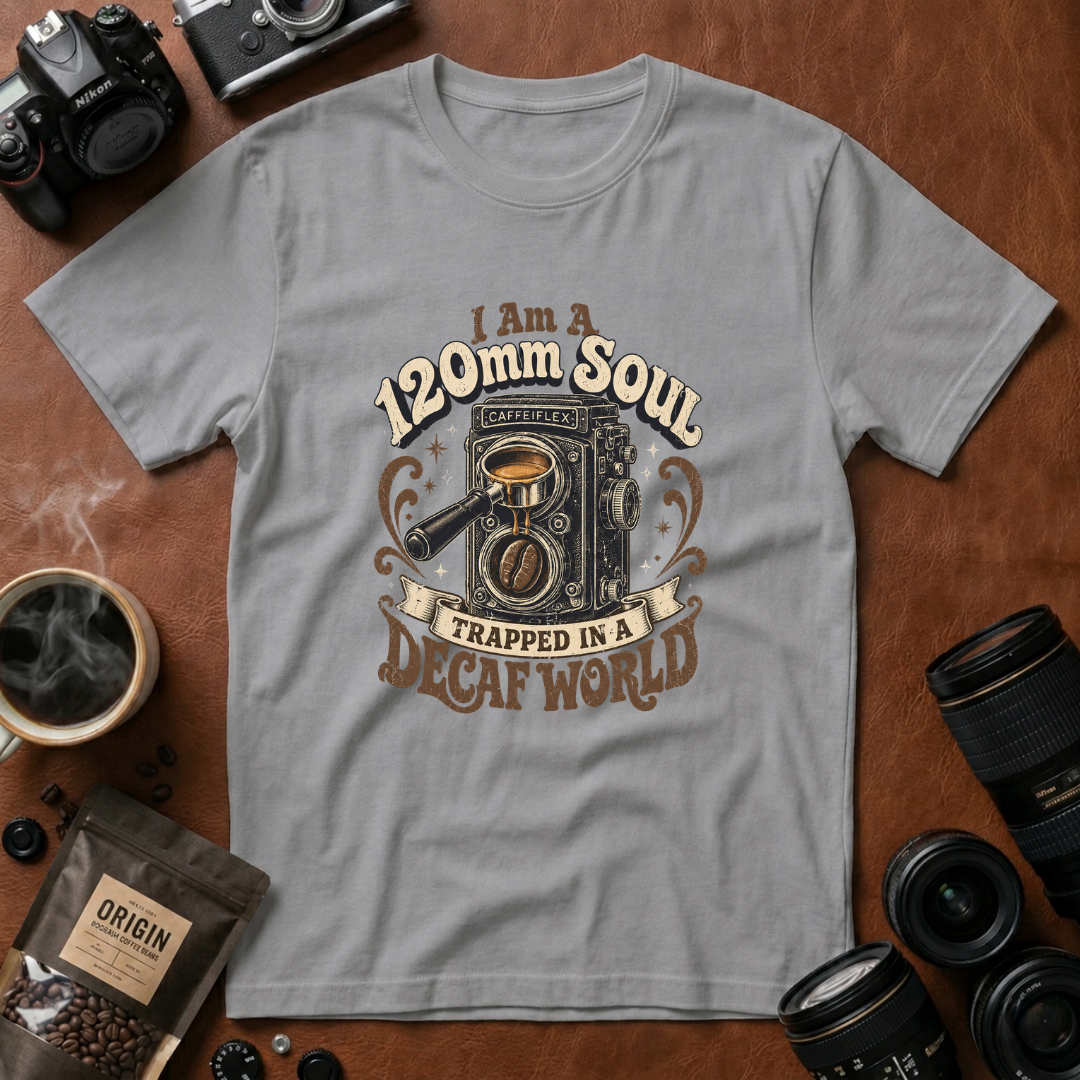 I Am A 120mm Soul Trapped In A Decaf World T-shirt