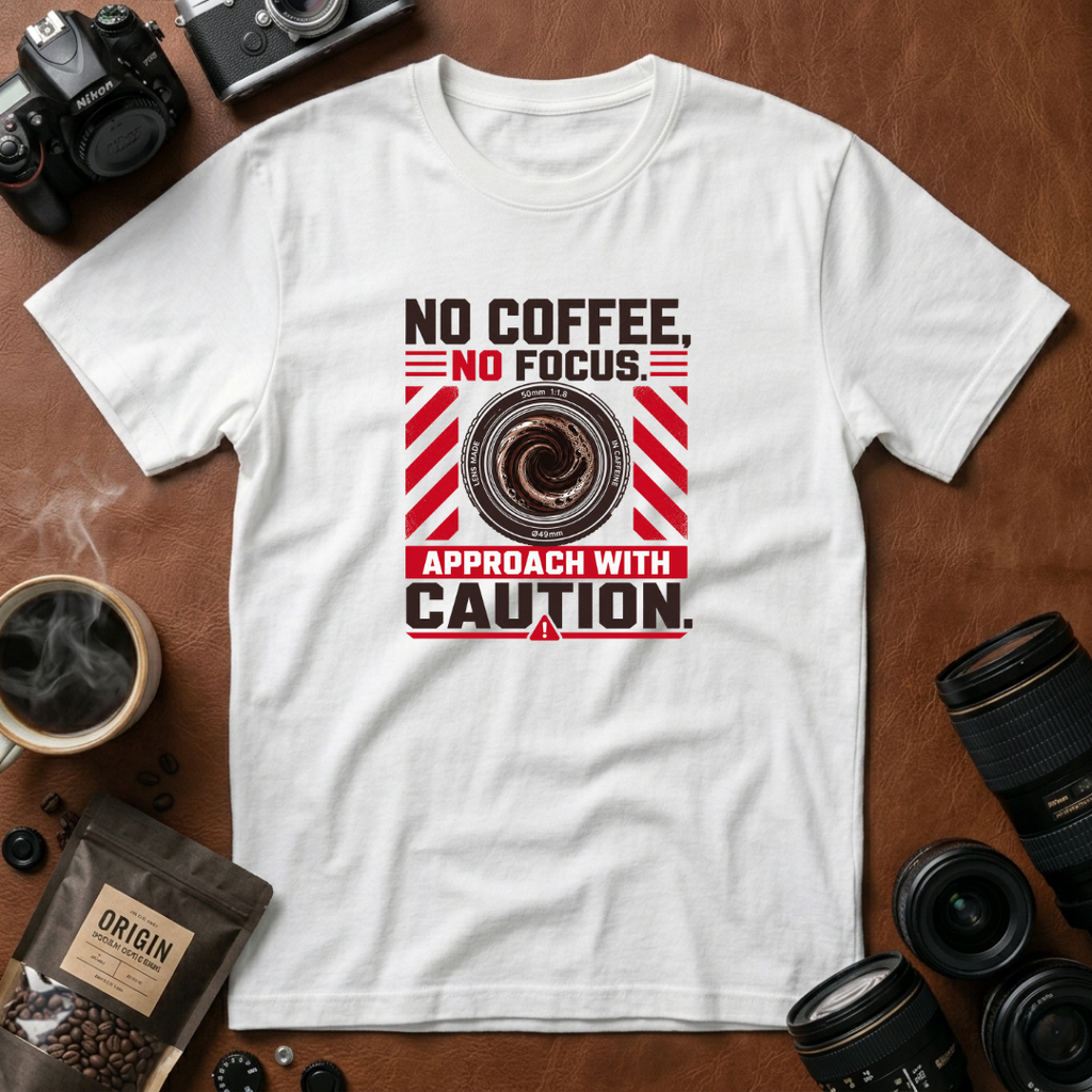 No Coffee, No Focus. Approach With Caution T-shirt
