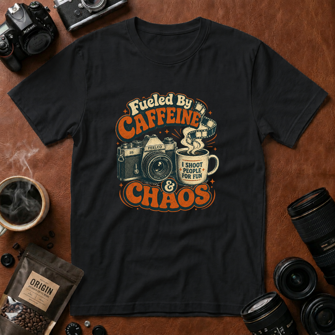 Fueled By Caffeine & Chaos T-Shirt (Variation 1)