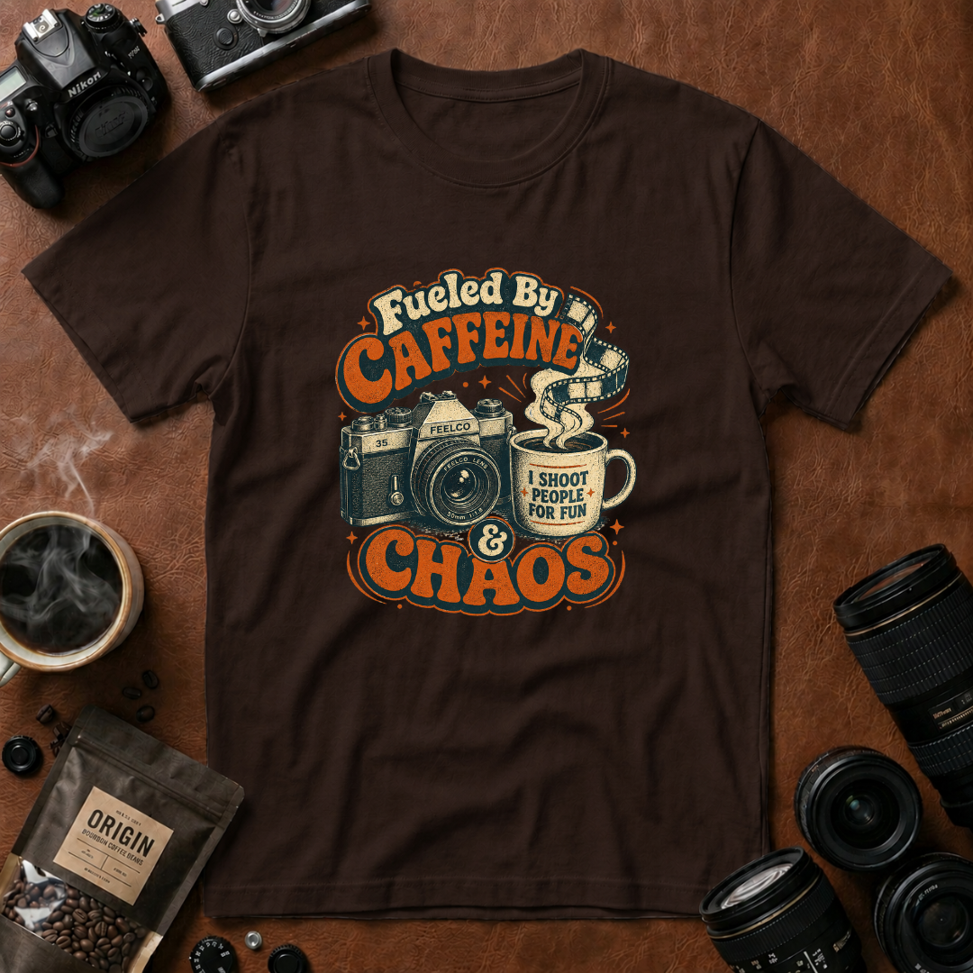 Fueled By Caffeine & Chaos T-Shirt (Variation 1)