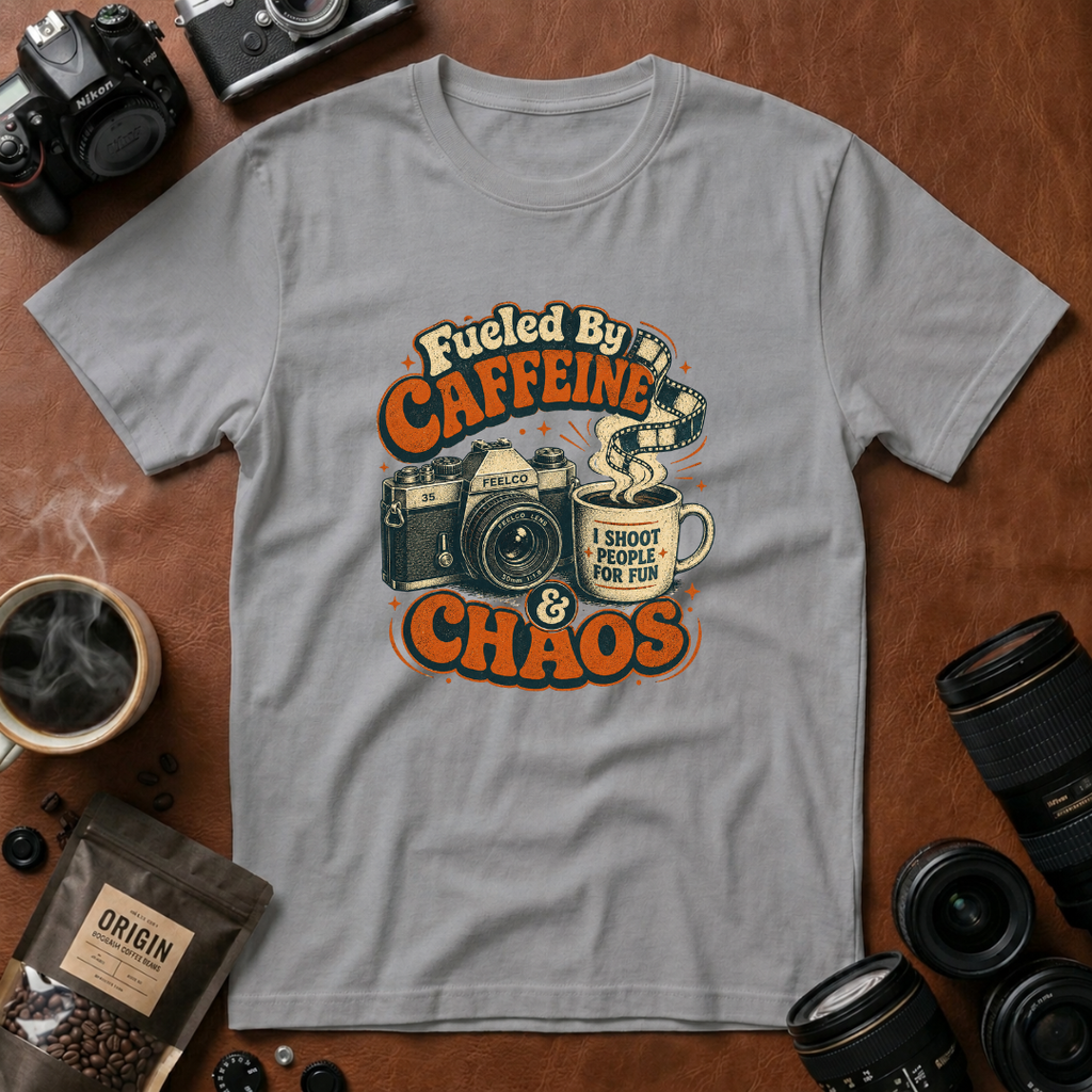 Fueled By Caffeine & Chaos T-Shirt (Variation 1)
