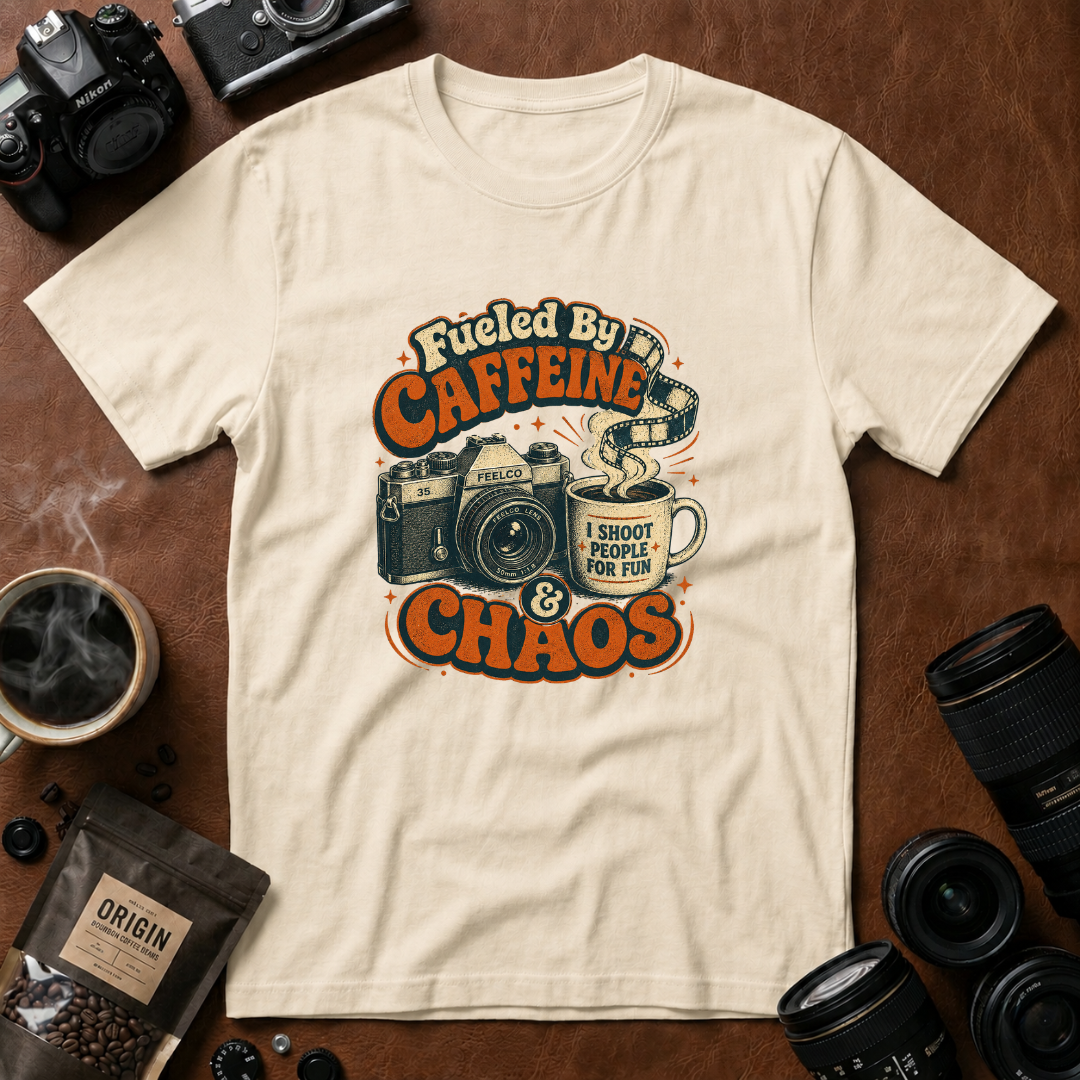 Fueled By Caffeine & Chaos T-Shirt (Variation 1)
