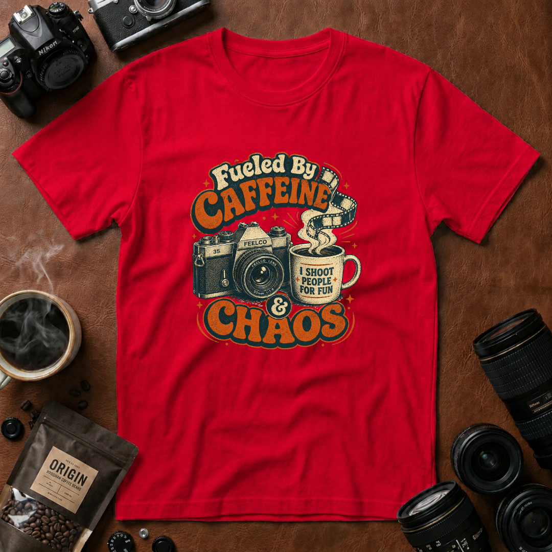 Fueled By Caffeine & Chaos T-Shirt (Variation 1)
