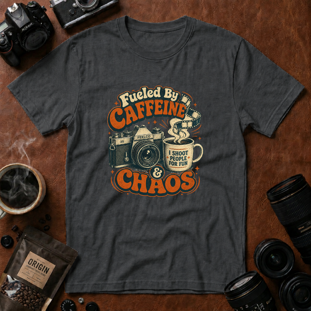 Fueled By Caffeine & Chaos T-Shirt (Variation 1)