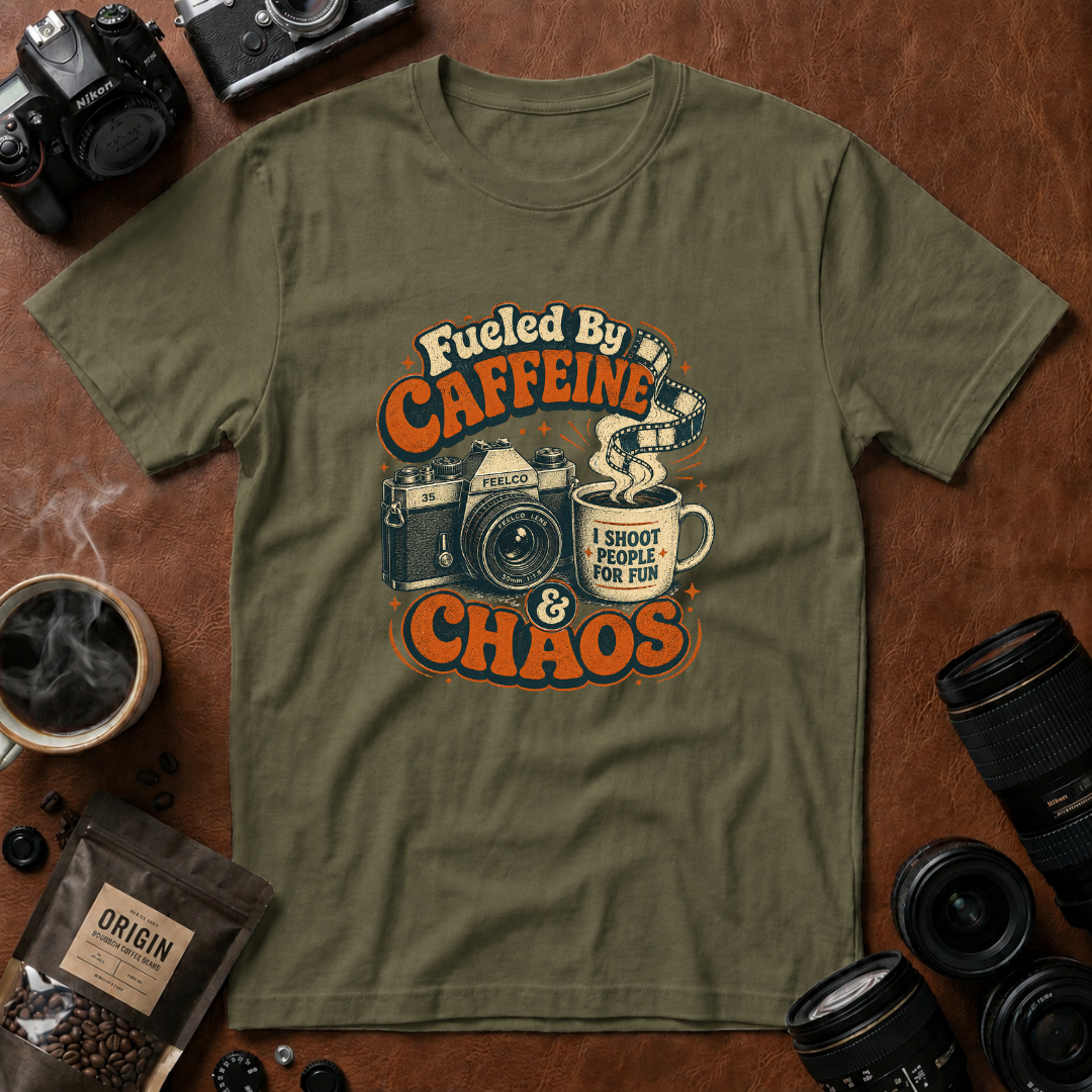 Fueled By Caffeine & Chaos T-Shirt (Variation 1)