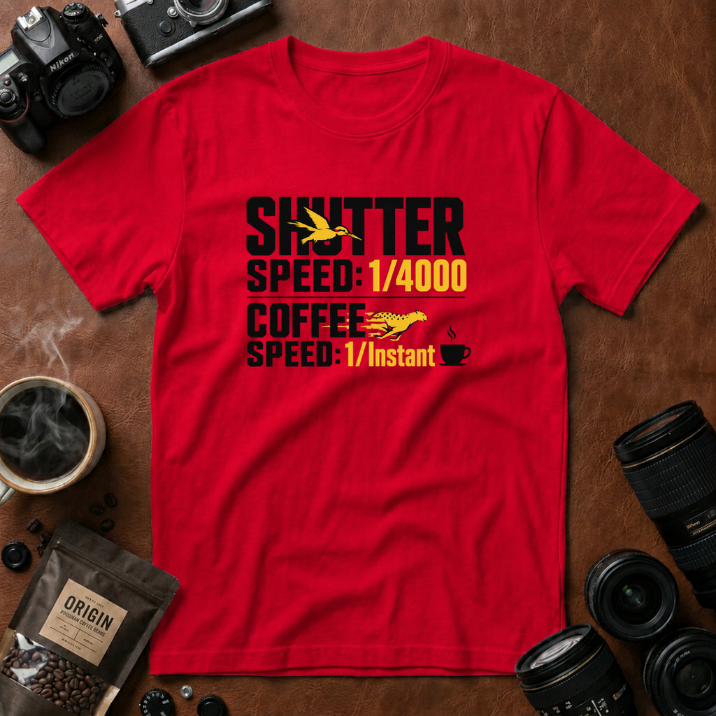 Shutter Speed, Coffee Speed T-shirt