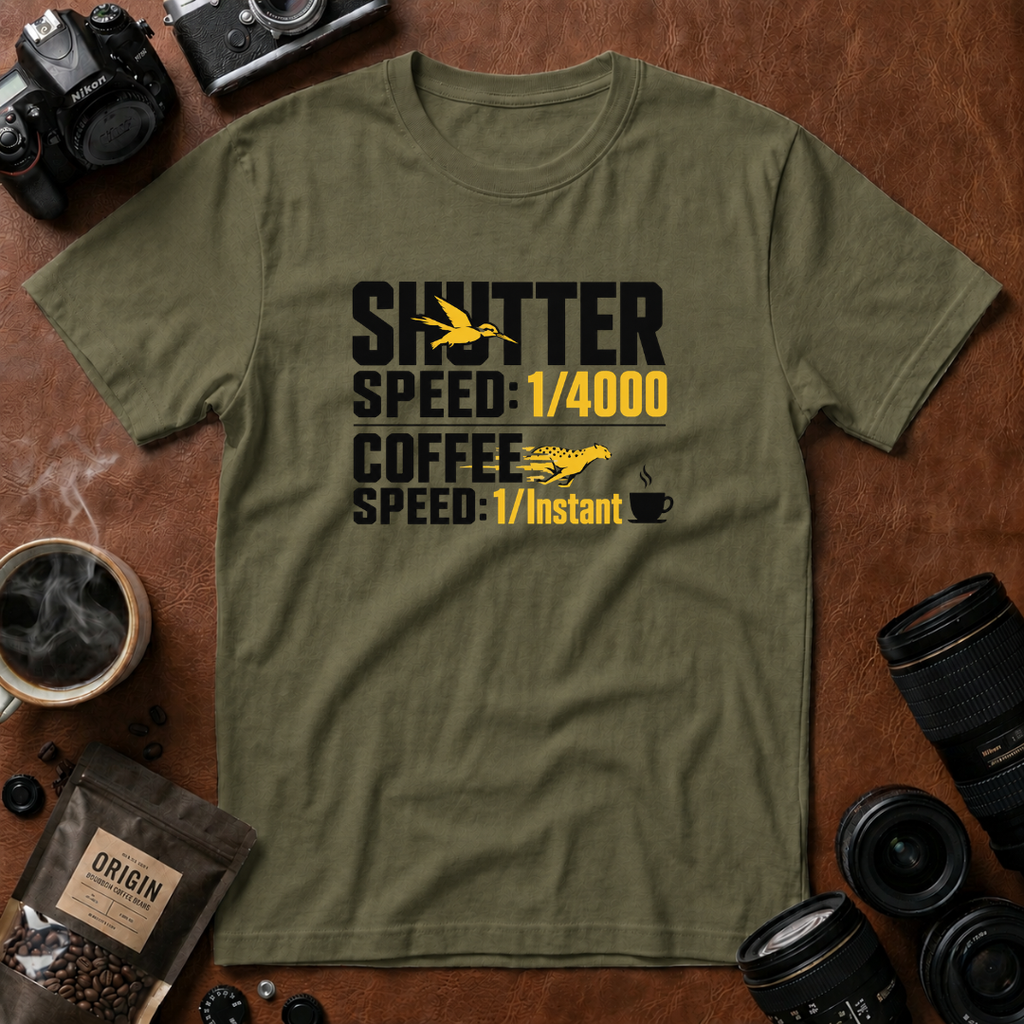 Shutter Speed, Coffee Speed T-shirt