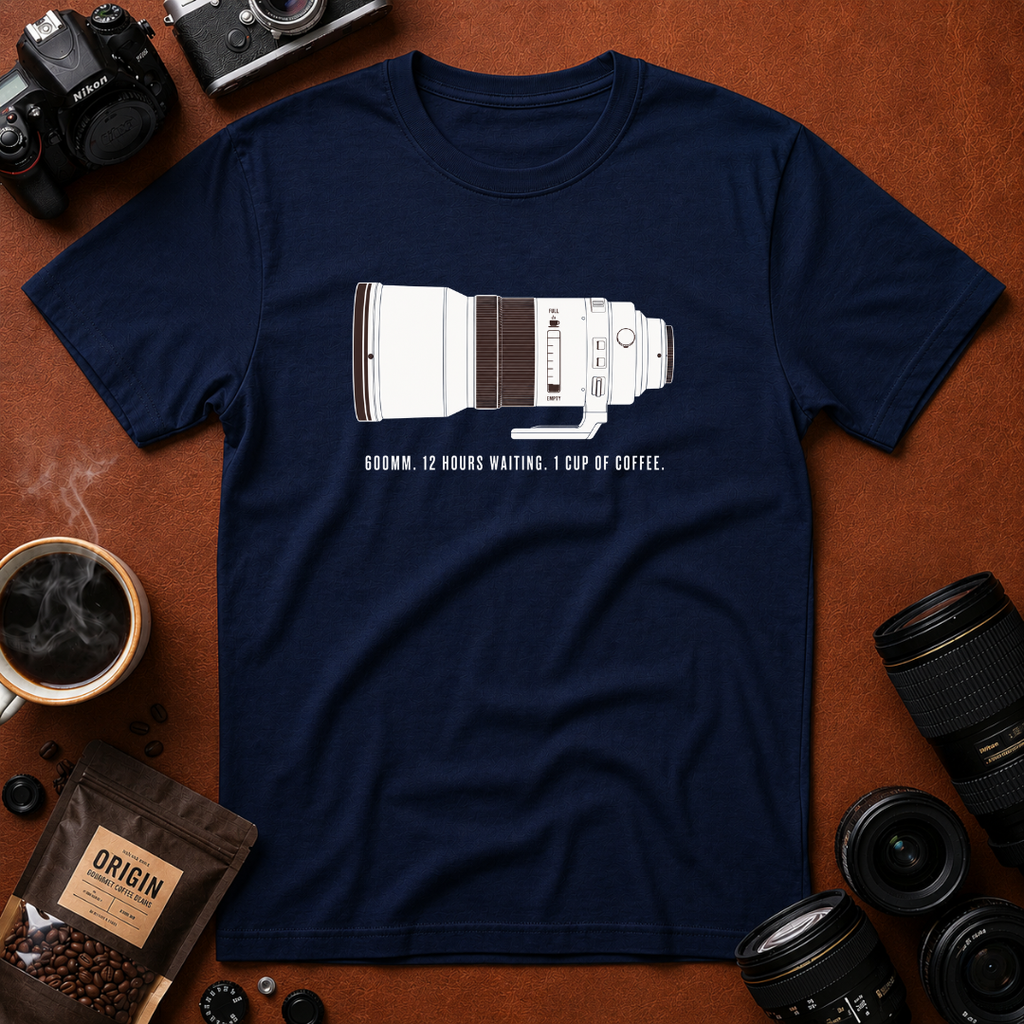Telephoto Lens With Coffee Motif T-shirt
