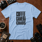 Coffee, Camera, Chaos T-shirt
