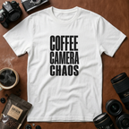 Coffee, Camera, Chaos T-shirt
