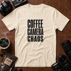 Coffee, Camera, Chaos T-shirt