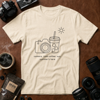 Camera, Iced Coffee, Sun. Summer’s Here T-shirt