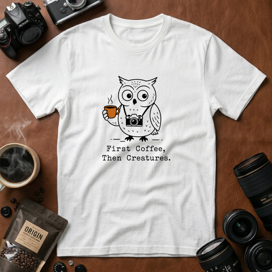 First Coffee, Then Creatures T-shirt