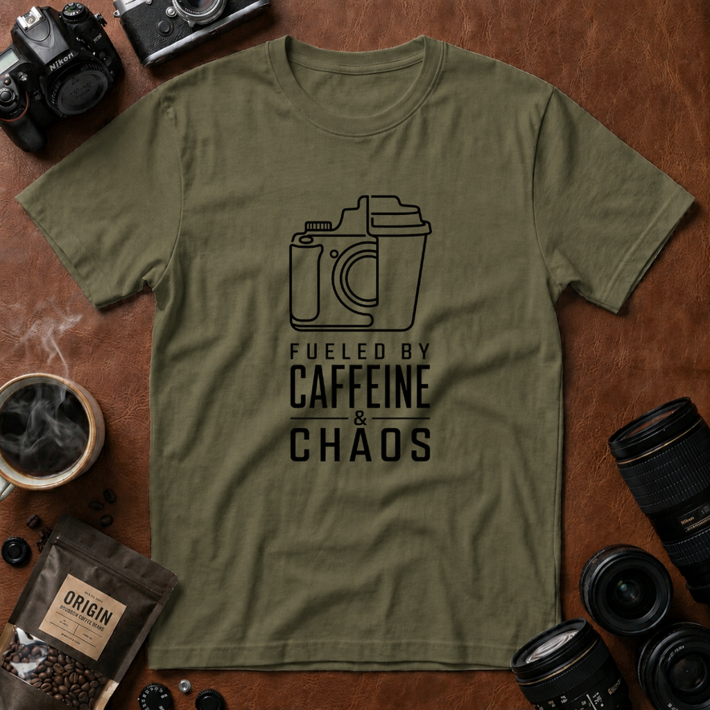 Fueled by Caffeine & Chaos T-shirt (Variation 2)