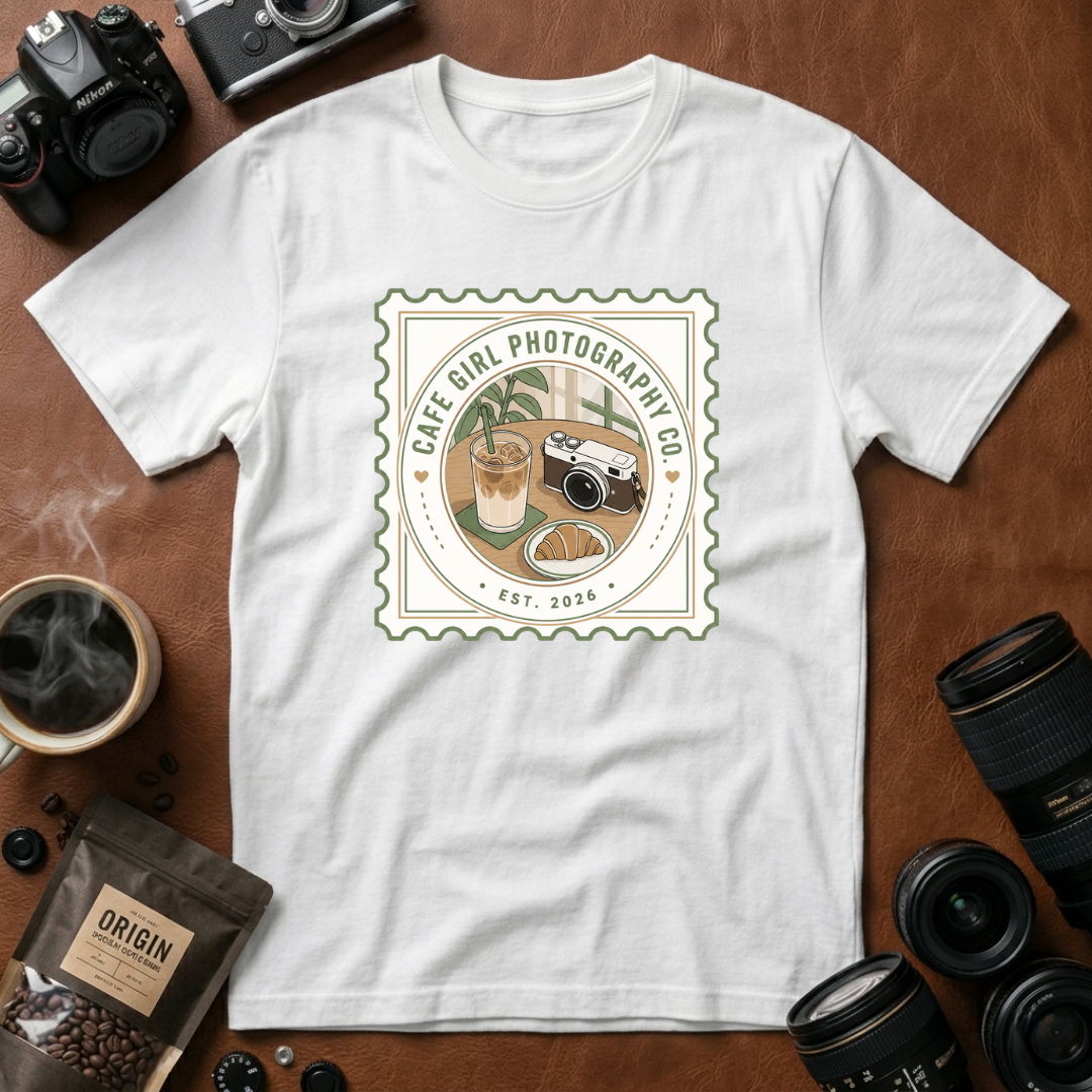 Cafe Girl Photography Badge T-shirt