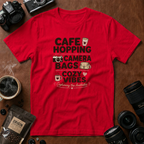 Cafe Hopping Camer Bags Cozy Vibes T-shirt