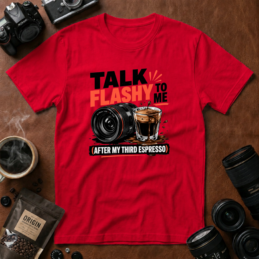 Talk Flashy To Me After My Third Espresso T-shirt