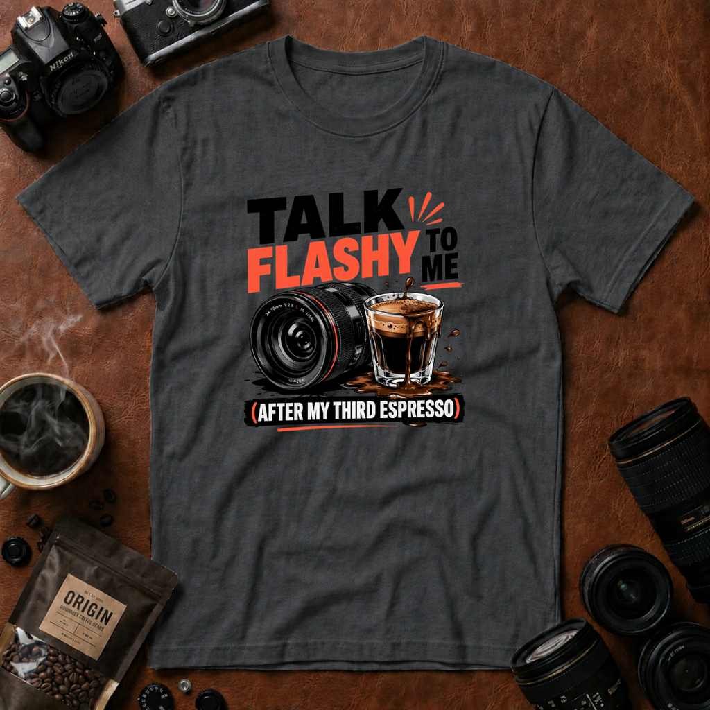 Talk Flashy To Me After My Third Espresso T-shirt