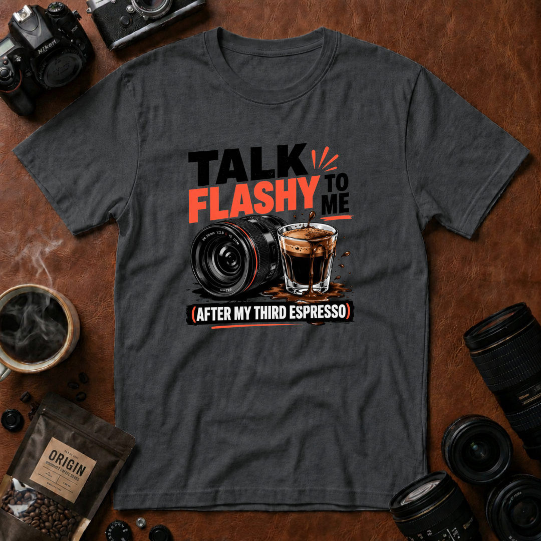 Talk Flashy To Me After My Third Espresso T-shirt