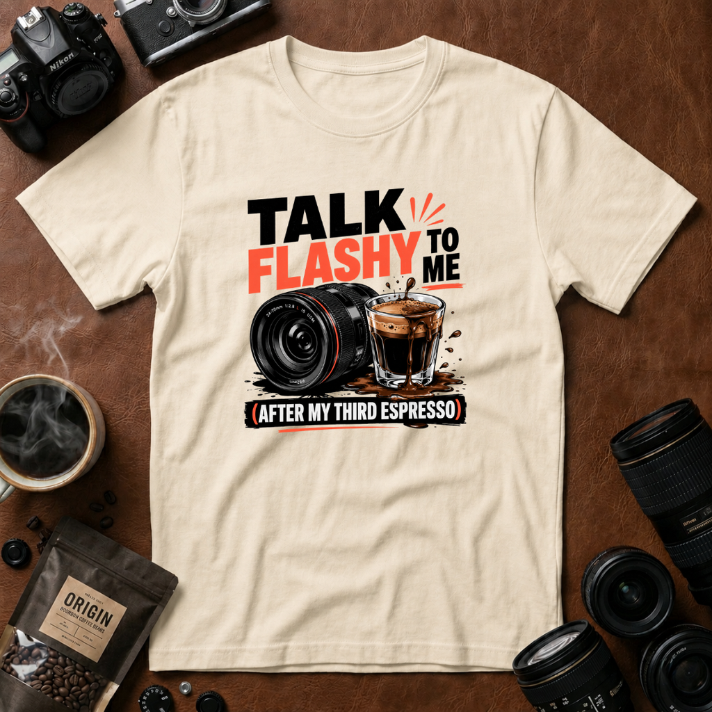 Talk Flashy To Me After My Third Espresso T-shirt