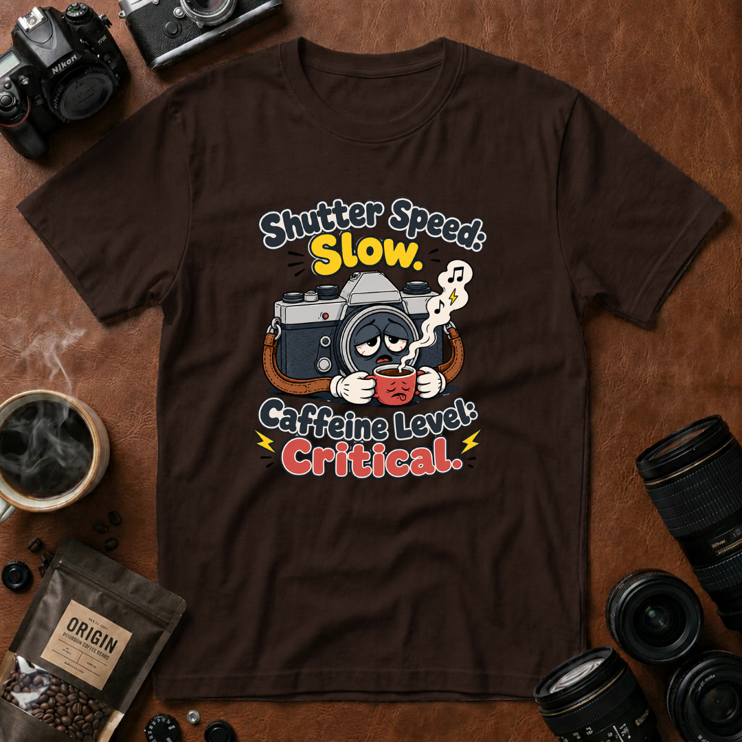 Shutter Speed Slow Caffeine Level Critical T-shirt