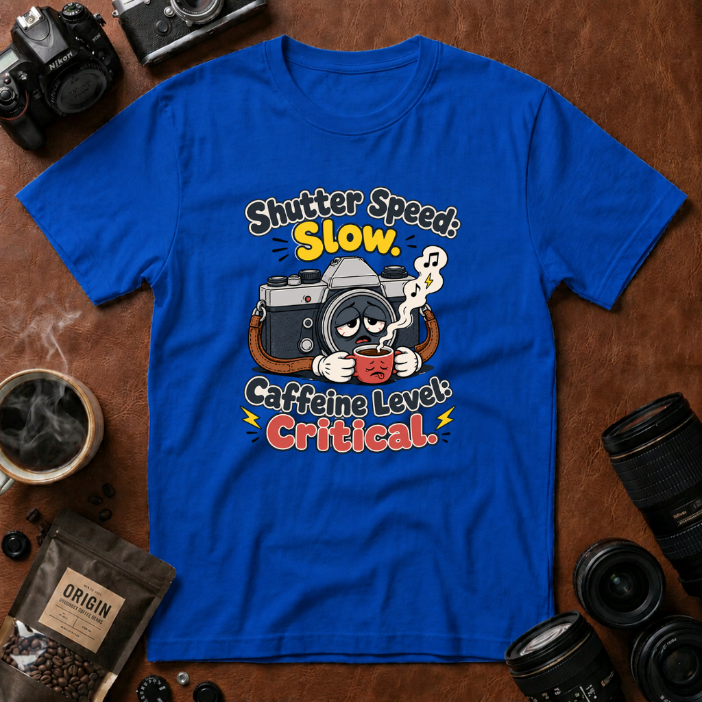 Shutter Speed Slow Caffeine Level Critical T-shirt