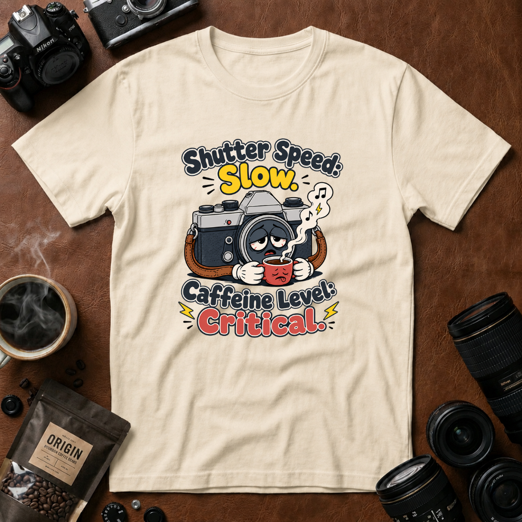 Shutter Speed Slow Caffeine Level Critical T-shirt