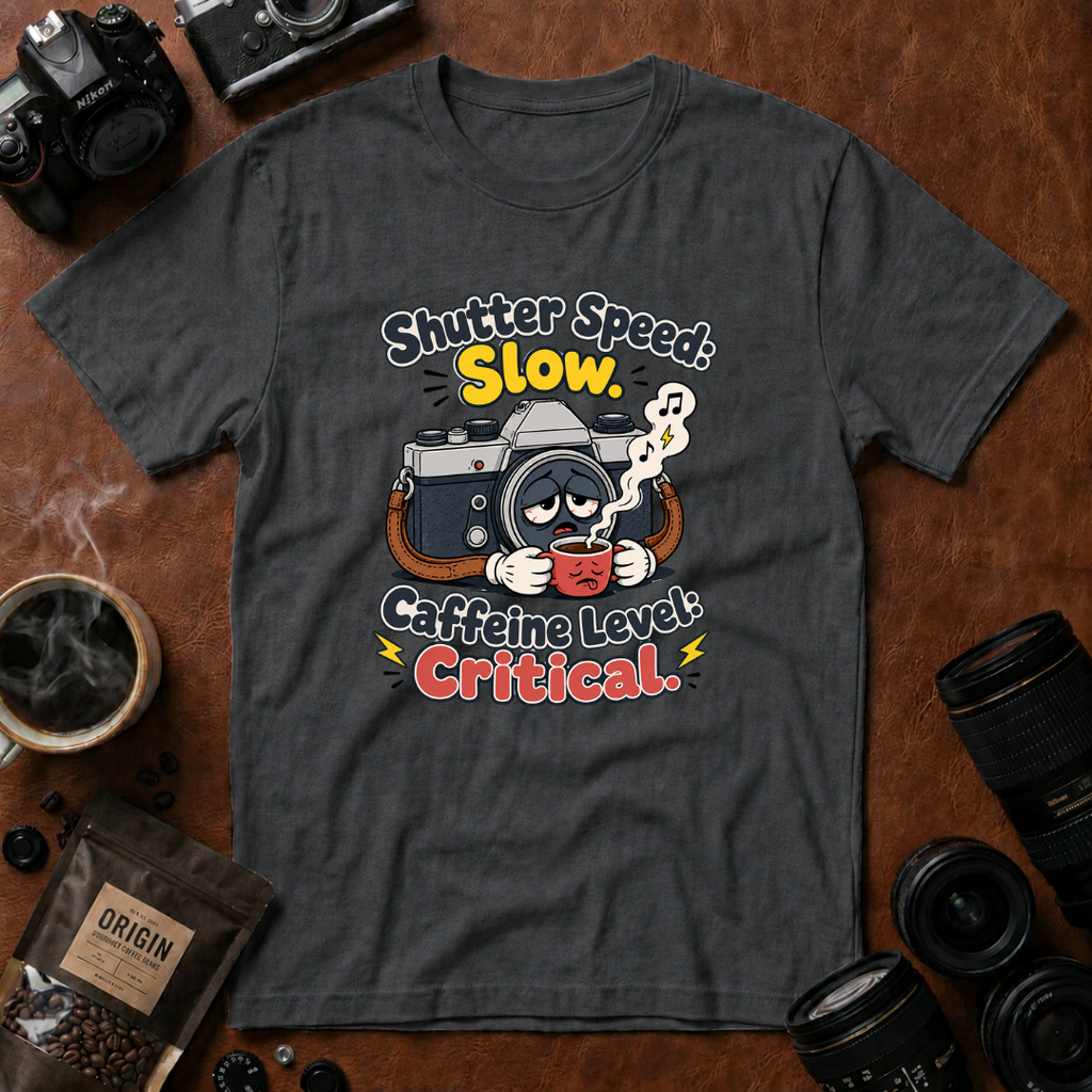 Shutter Speed Slow Caffeine Level Critical T-shirt